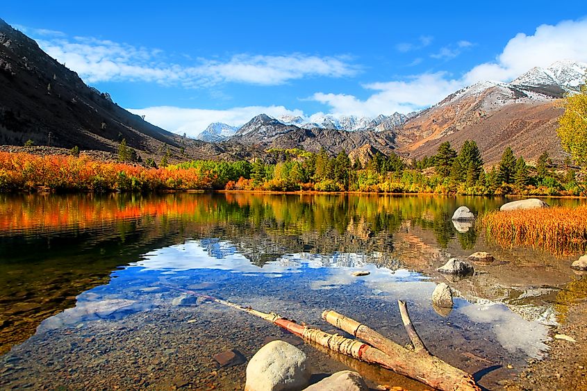 Autumn landscape near Sabrina lake ,Bishop California