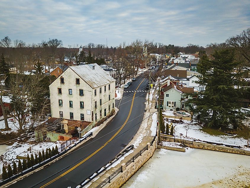 Allentown, New Jersey, in winter.