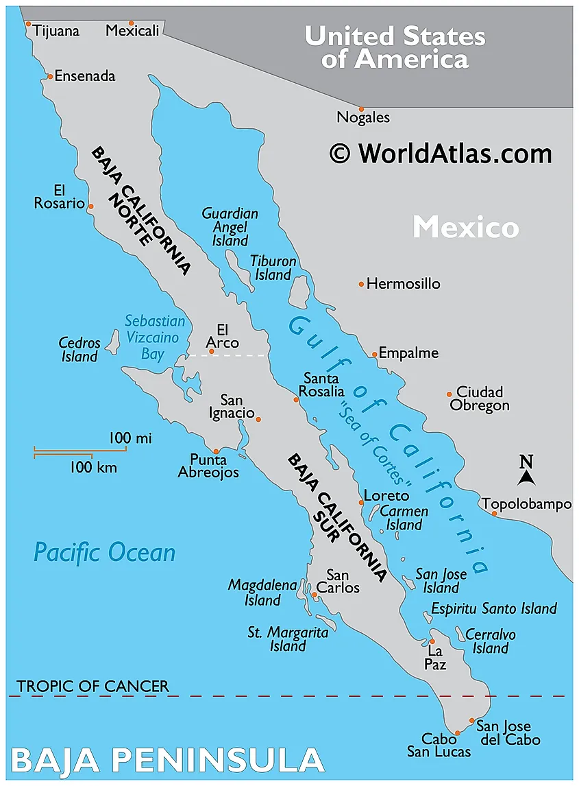 Baja Peninsula map