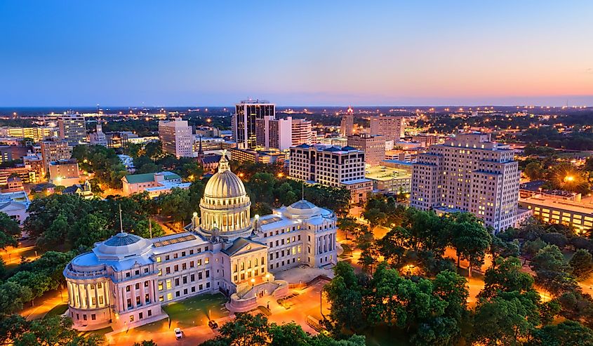 Jackson, Mississippi, skyline over the Capitol Building