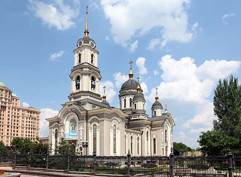 Orthodox Holy Transfiguration Cathedral in Donetsk, Ukraine