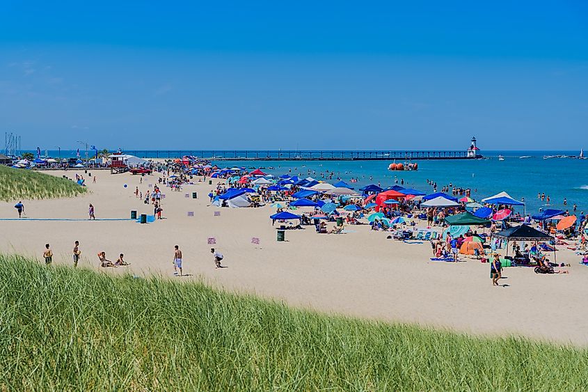 The beachside in Michigan City, Indiana