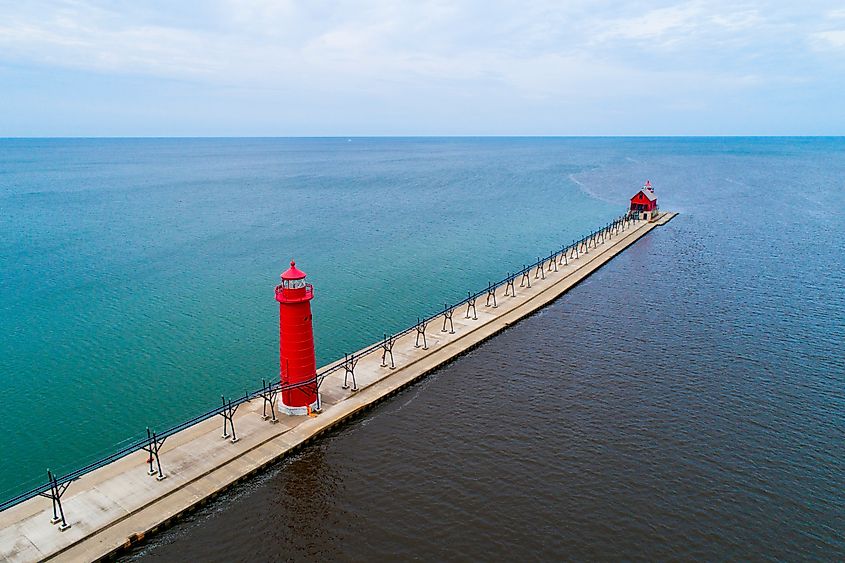 Lighthouse on Lake Michigan in Grand Haven