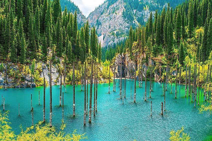 Lake Kaindy in Kolsay Lakes National Park, Kazakhstan.
