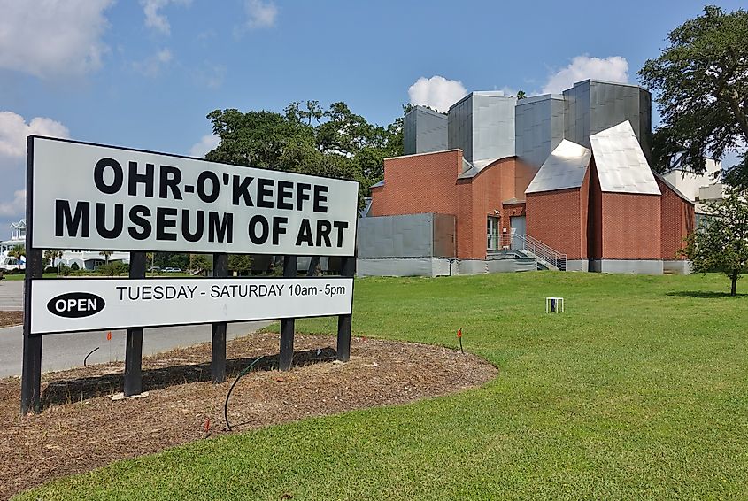 View of the landmark Ohr-O'Keefe Museum Of Art, dedicated to the Mad Potter of Biloxi, in Biloxi, Mississippi.