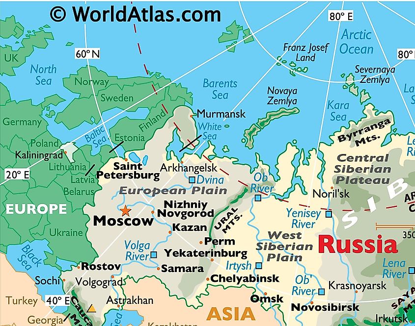 Map of Ural Mountains