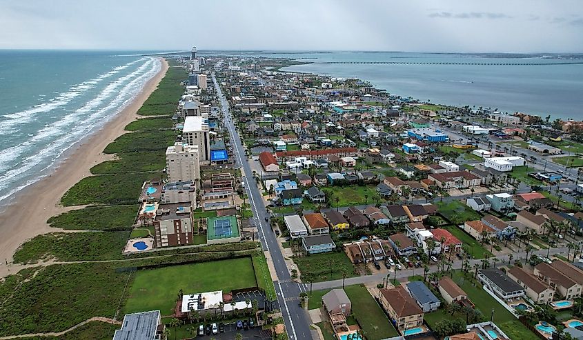 Aerial View of South Padre Island Texas