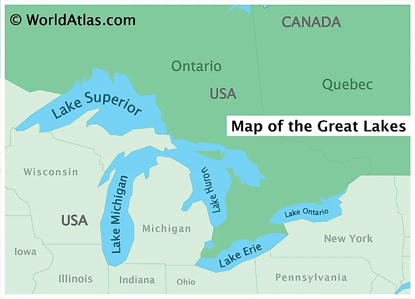 Great Lakes Map Us - Alaine Leonelle