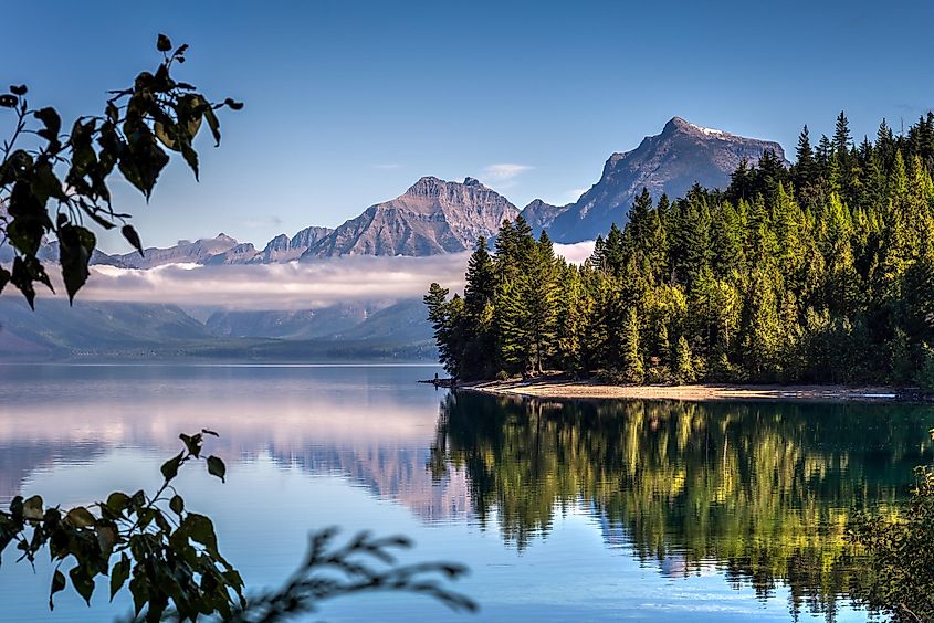 Lake McDonald in Montana with Glistening Waters