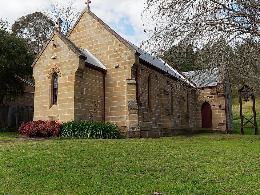 Saint Michael the Archangel Catholic Church establishing in 1840, located in the village of Wollombi NSW