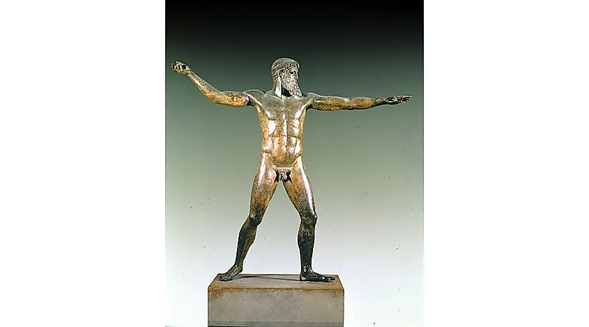 Bronze statue of Poseidon or Zeus. From the sea area near Cape Artemision, Northern Euboea. About 460 BC, via National Archaeological Museum of Athens