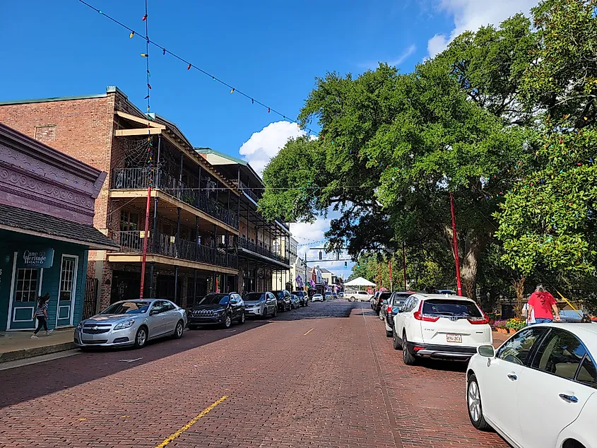 Downtown view of Natchitoches in Louisiana.