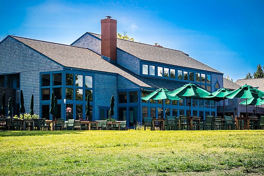 Acadia National Park, ME, USA - August 15, 2018: The Jordan Pond House Restaurant