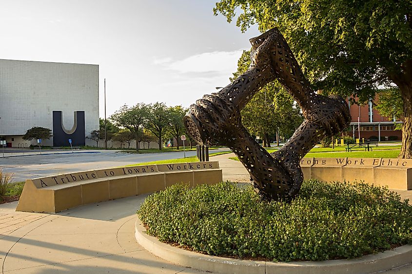 Tribute to Iowa Workers' Monument in Des Moines, Iowa