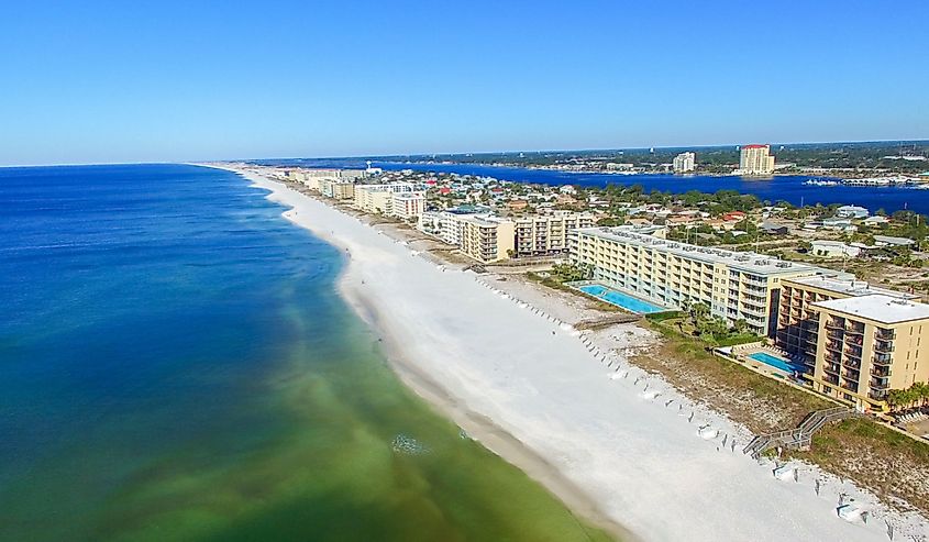 Aerial view of Fort Walton Beach, FL.