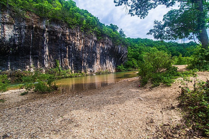 The gorgeous landscape of the Echo Bluff State Park in Missouri.