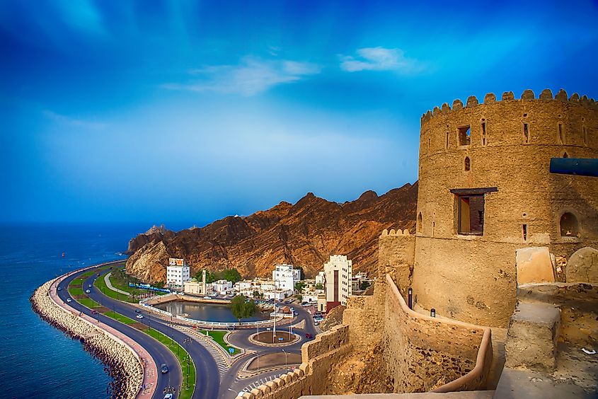 Landscap of Mutrah Corniche in Muscat, Oman