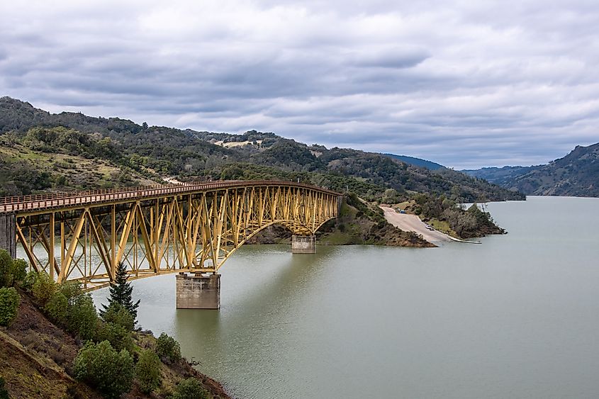 The scenic Lake Sonoma Recreation Area near Healdsburg, California.