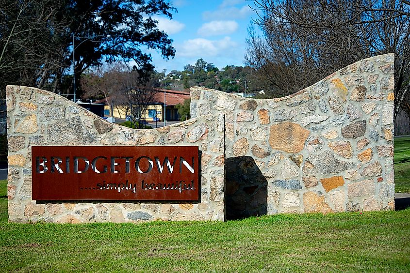 Bridgetown Welcome Sign  Western Australia