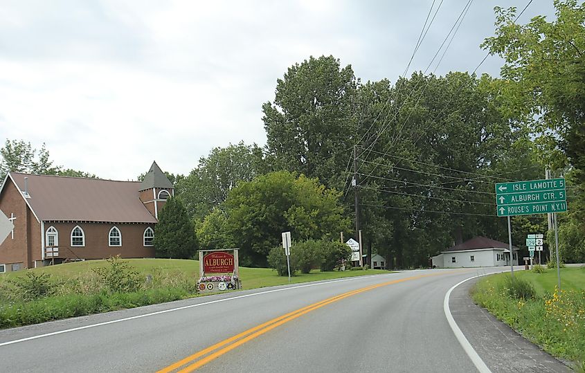 Street signs in Alburgh, Vermont.