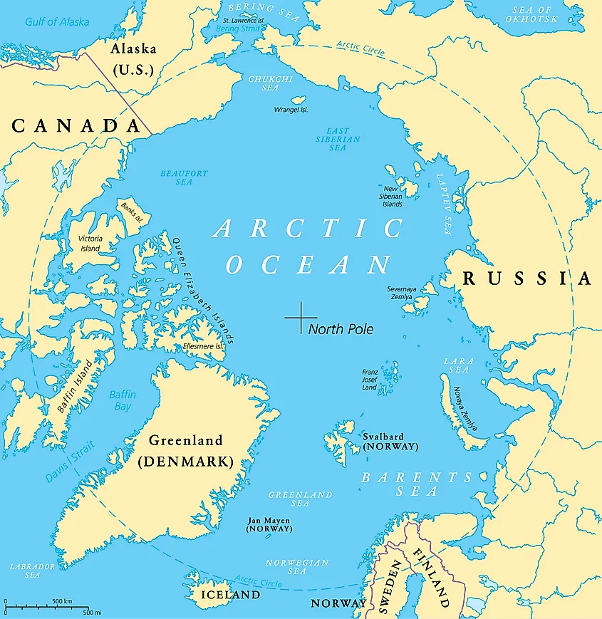 Arctic Ocean map