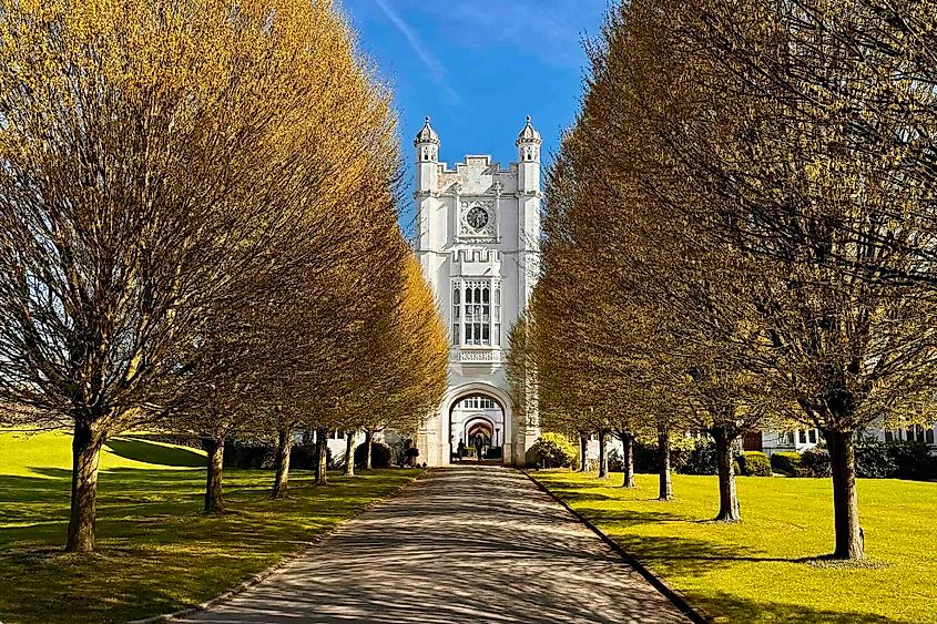 Danesfield House Hotel & Spa Exterior Clock Tower in Spring Image credit Bryan Dearsley