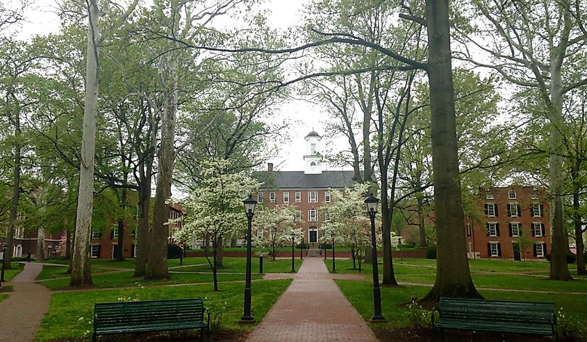 The College Green on the campus of Ohio University in Athens, Ohio