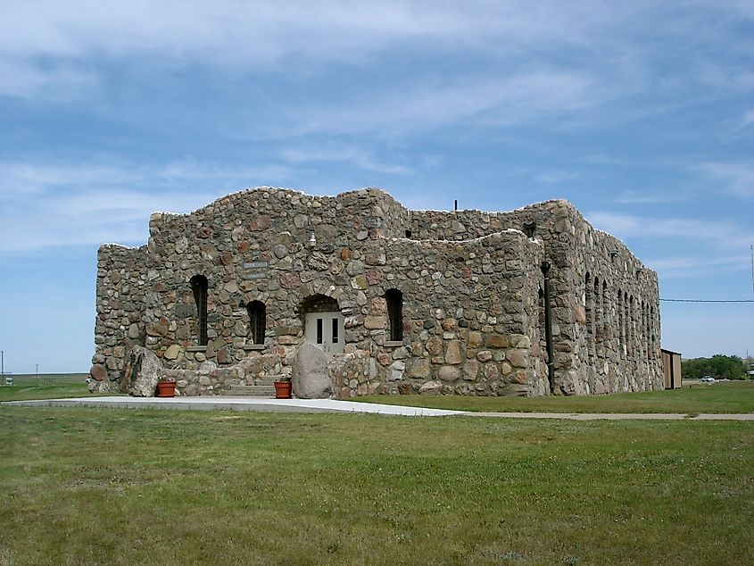 The world famous Paul Broste Rock Museum in Parshall, North Dakota.