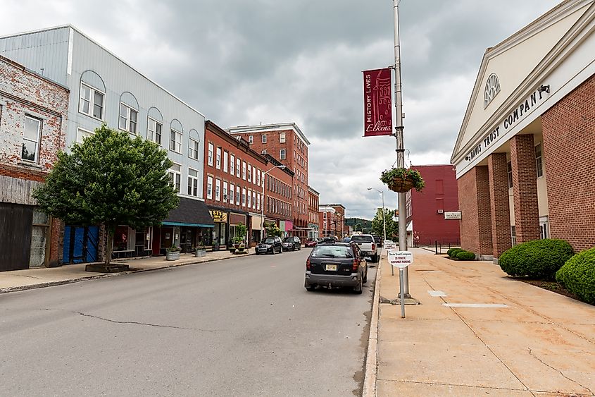 Brick buildings in downtown Elkins, West Virginia. Editorial credit: David Harmantas / Shutterstock.com