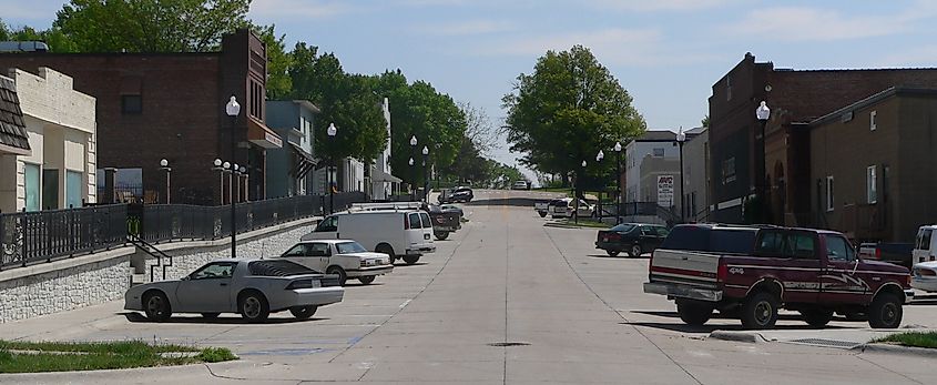2nd Street in downtown Bennington, Nebraska, looking east.