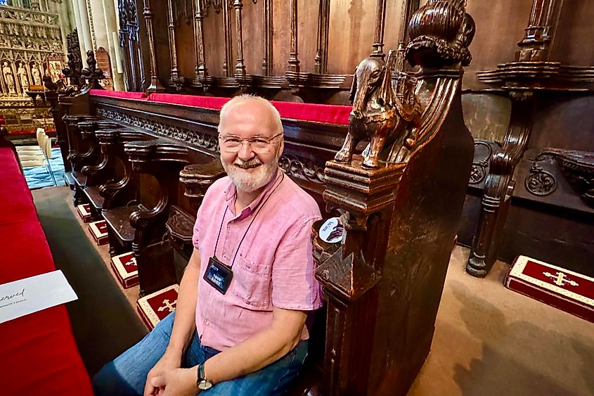 Friendly tour guide at Beverley Minster Image credit Bryan Dearsley