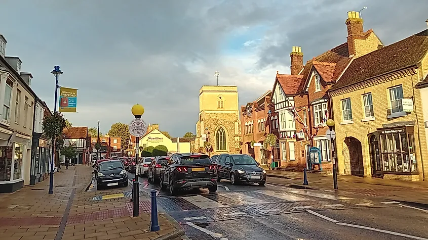 Centre of Shefford, Bedfordshire. 