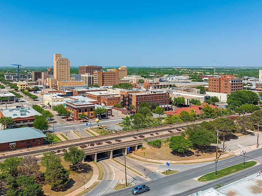 Aerial view of Abilene, Texas.