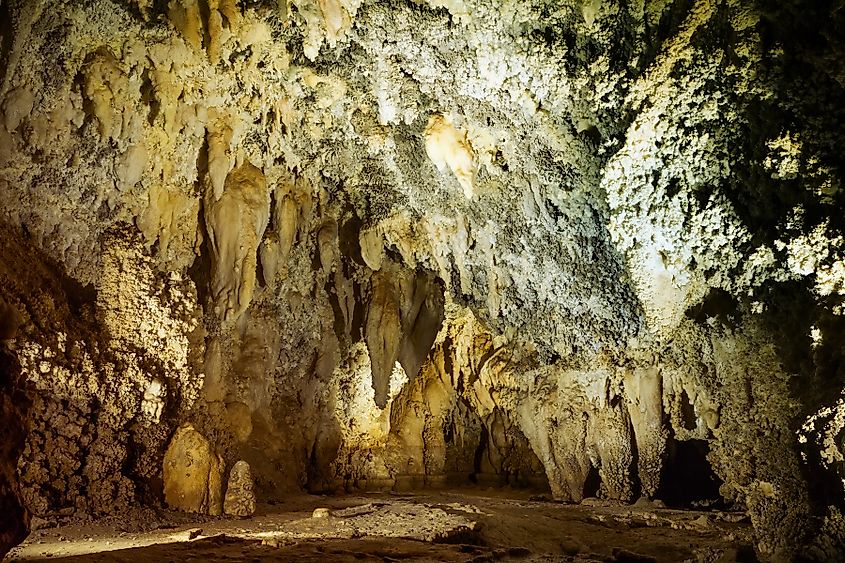 Interior view of the Timpanogos Cave, National Monument, Utah.