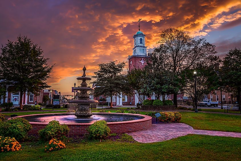 Sussex County Courthouse at the Circle in Georgetown, Delaware.
