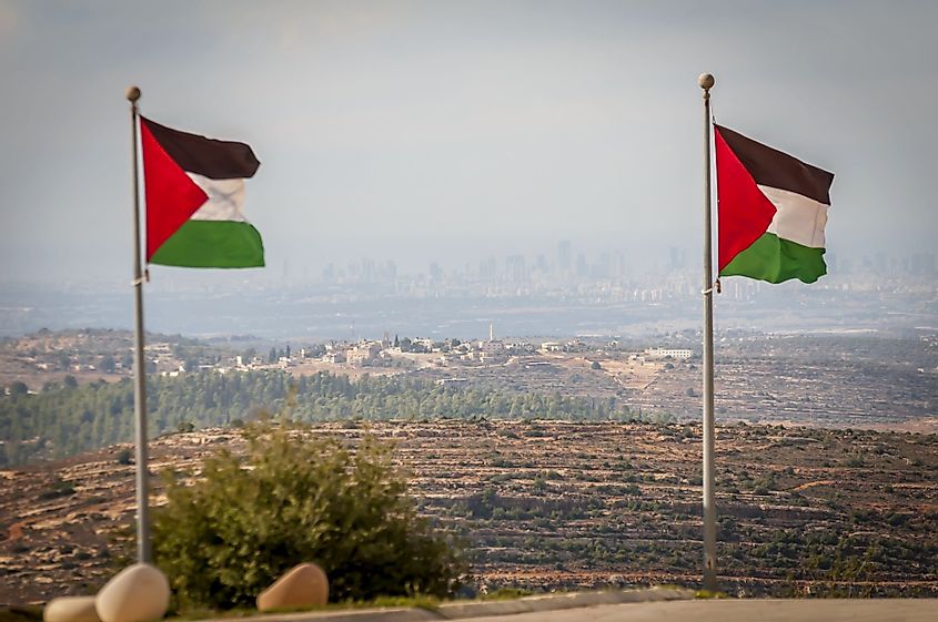 Palestine flag in West Bank