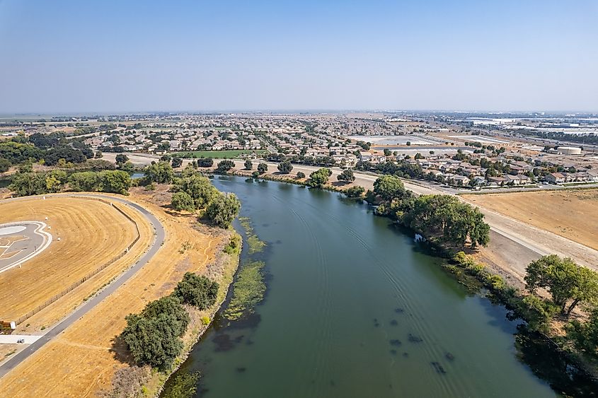 Aerial view of Lathrop, California.