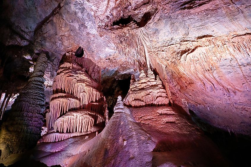 Limestone formations at Lewis and Clark Caverns in Montana