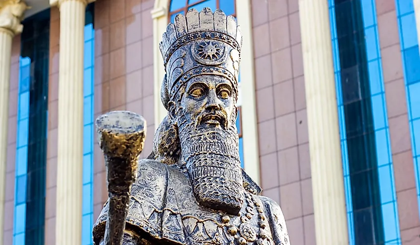 The bronze statue of Cyrus the Great.