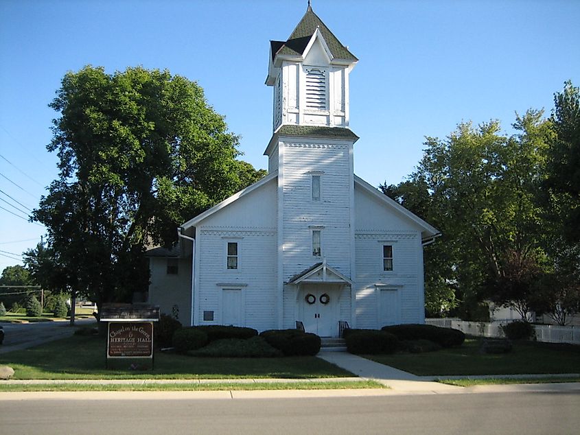 The Chapel on the Green, in Yorkville, is the oldest church in Kendall County. Wikimedia Commons. 