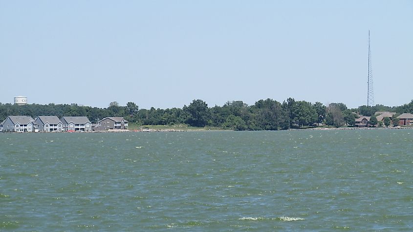 Grand Lake St. Marys from the western shore, south of Celina, Ohio.