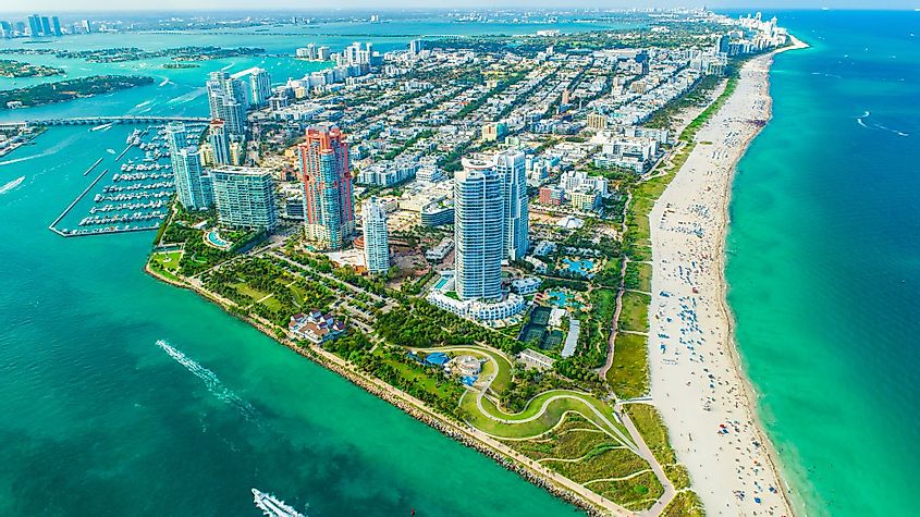 Aerial view of South Beach, Miami Beach, Florida