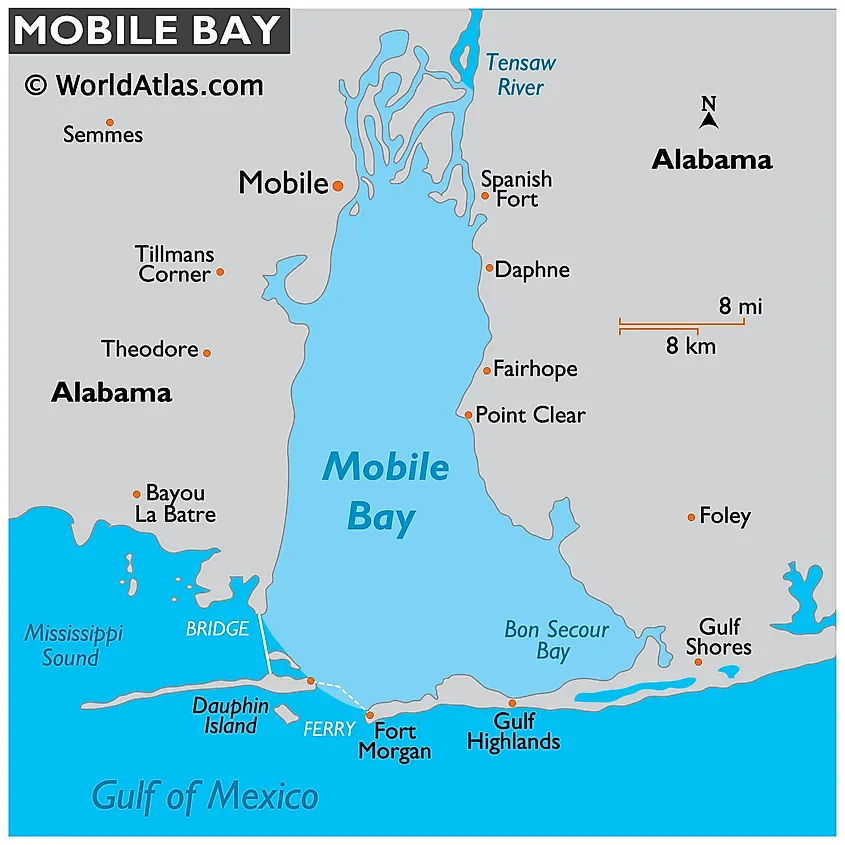 Mobile Bay Depth Map