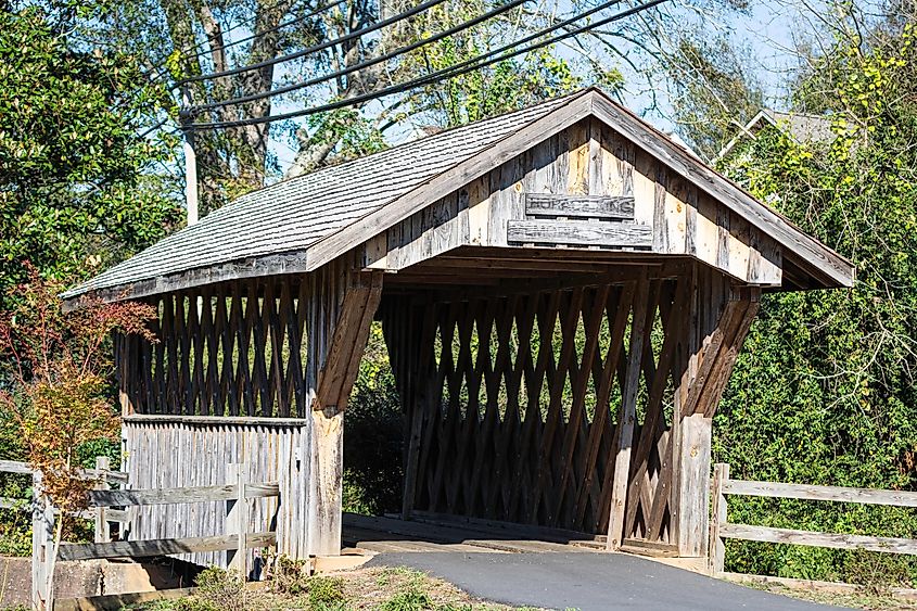 Horace King Memorial Covered Bridge in Valley, Alabama.