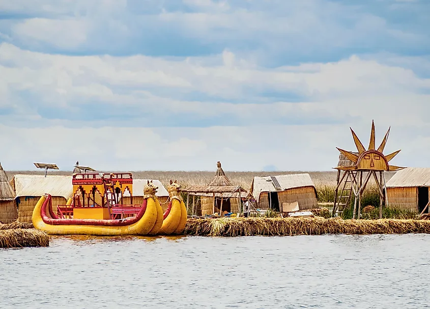 Uros Floating Islands, Lake Titicaca, Puno Region, Peru. Via Shutterstock / Karol Kozlowski.