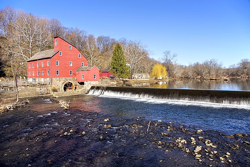 Historic Red Mill in Clinton Township, New Jersey