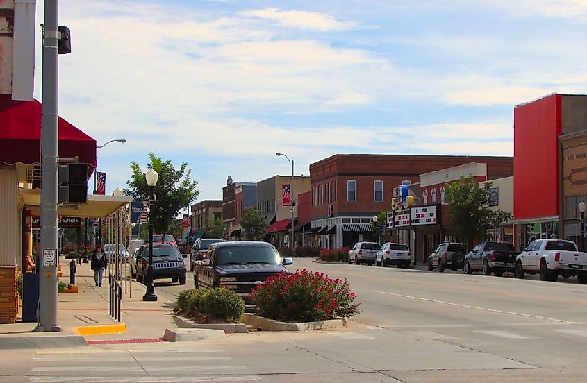 Downtown Kingfisher, Oklahoma.