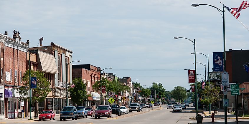 Downtown Tomah, looking south on Superior Avenue (east side of street)