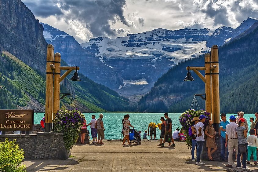 Lake Louise from the Fairmont Chateau Lake Louise Hotel.