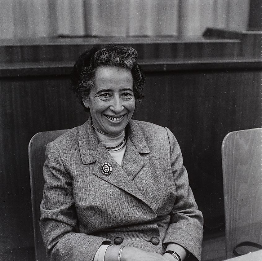 Hannah Arendt, 1958, black and white photo